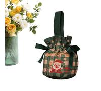 Bolsas de regalo de Navidad, bolsas de recuerdos de fiesta de vacaciones, tela no tejida con cordones seguros, impresiones de diseño festivo para el aula de golosinas, aperitivos, rellenos de