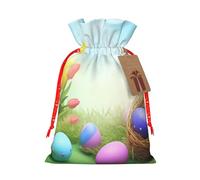 Bolsas de regalo de Navidad, bolsas de regalo de Navidad, bolsas de Navidad reutilizables para regalos de abril de Pascua, bolsas de regalo azules con etiquetas, suministros de fiesta, M