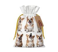 Bolsas de regalo de Navidad, bolsas de regalo de Navidad, bolsas de Navidad reutilizables para regalos de perros desde diferentes ángulos, bolsas de regalo con etiquetas, suministros de fiesta, S