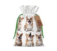Bolsas de regalo de Navidad, bolsas de regalo de Navidad, bolsas de Navidad reutilizables para regalos de perros desde diferentes ángulos, bolsas de regalo con etiquetas, suministros de fiesta, S
