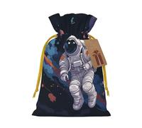 Bolsas de regalo de Navidad, bolsas de regalo de Navidad, bolsas de Navidad reutilizables para regalos de astronauta, bolsas de regalo de vuelo espacial con etiquetas, suministros de fiesta
