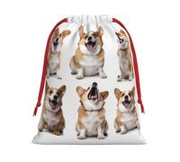 Bolsas de regalo de Navidad, bolsas de regalo de Navidad, bolsas de Navidad reutilizables para regalos de perros desde diferentes ángulos, bolsas de regalo con etiquetas, suministros de fiesta, L