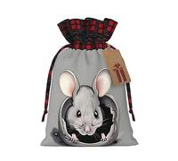 Bolsas de regalo de Navidad: bolsas de regalo festivas para todas las vacaciones y estaciones, a juego con diseño de cuadros escoceses de rata gris