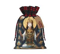 Bolsas de regalo de Navidad: bolsas de regalo festivas para todas las vacaciones y estaciones, combinadas con la estatua de Dios de diseño a cuadros escoceses
