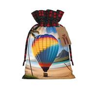 Bolsas de regalo de Navidad: bolsas de regalo festivas para todas las vacaciones y estaciones, combinadas con diseño de cuadros escoceses Hawaii Hot Air Balloon