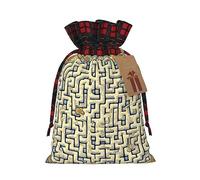 Bolsas de regalo de Navidad: bolsas de regalo festivas para todas las vacaciones y estaciones, combinadas con el mapa del tesoro del laberinto de diseño a cuadros escoceses