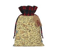 Bolsas de regalo de Navidad: bolsas de regalo festivas para todas las vacaciones y estaciones, combinadas con diseño de cuadros escoceses laberinto del tesoro
