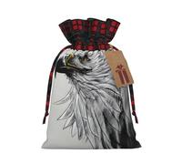 Bolsas de regalo de Navidad: bolsas de regalo festivas para todas las vacaciones y temporada, a juego con diseño de cuadros escoceses que dibuja un águila
