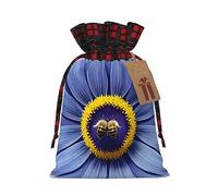 Bolsas de regalo de Navidad: bolsas de regalo festivas para todas las vacaciones y temporada, a juego con diseño de cuadros escoceses, diseño de abeja y corazón de flores