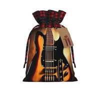 Bolsas de regalo de Navidad: bolsas de regalo festivas para todas las vacaciones y temporada, a juego con guitarra instrumental de diseño escocesa a cuadros