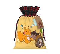 Bolsas de regalo de Navidad con cordón, bolsas decorativas con estampado de semillas de girasol, ardilla, caramelos, para celebraciones navideñas, tamaño pequeño