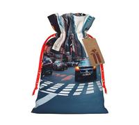 Bolsas de regalo de Navidad con cordón de impresión de la ciudad de Nueva York, sacos de cumpleaños con para Navidad, boda, fiesta