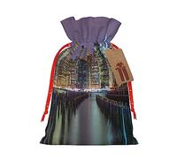 Bolsas de regalo de Navidad con cordón de la ciudad de Nueva York, bolsas de dulces de Navidad reutilizables para regalos, fiesta de Navidad, vacaciones