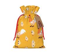 Bolsas de regalo de Navidad con cordón de pollito, bolsas de dulces de Navidad reutilizables para regalos, fiesta de Navidad, vacaciones