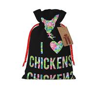 Bolsas de regalo de Navidad con cordón de pollo, diseño de corazón y flores, bolsas de dulces reutilizables para regalos, fiestas de Navidad, vacaciones