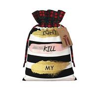 Bolsas de regalo de Navidad con cordón de rayas Don'T Kill My Vibe, bolsas de regalo reutilizables para todas las ocasiones