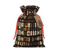 Bolsas de regalo de Navidad con cordón de tela de barro africano, estampado tribal, para fiestas, Navidad, cumpleaños, regalos