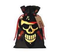 Bolsas de regalo de Navidad con cordón de tela versátil con diseño de bandera pirata, perfectas para vacaciones y ocasiones especiales