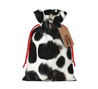 Bolsas de regalo de Navidad con cordón de tela versátil con estampado de piel de vaca, perfectas para vacaciones y ocasiones especiales