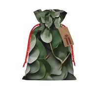 Bolsas de regalo de Navidad con cordón de tela versátil con hojas de eucalipto, perfectas para vacaciones y ocasiones especiales