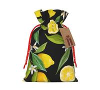Bolsas de regalo de Navidad con cordón de tela versátil con patrón de frutas cítricas, perfectas para vacaciones y ocasiones especiales