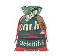 Bolsas de regalo de Navidad con cordón de tela versátil con patrón retro escocés, perfectas para vacaciones y ocasiones especiales