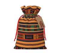 Bolsas de regalo de Navidad con cordón de tela versátil de tejido africano, perfectas para vacaciones y ocasiones especiales