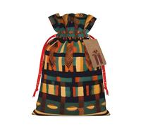 Bolsas de regalo de Navidad con cordón de tela versátil de tejido clásico africano, perfectas para vacaciones y ocasiones especiales