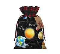 Bolsas de regalo de Navidad con cordón, diseño de planetas, estrellas y la Vía Láctea, bolsas de regalo reutilizables para todas las ocasiones
