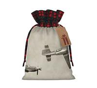 Bolsas de regalo de Navidad con cordón para aviones de la Segunda Guerra Mundial, bolsas de regalo reutilizables para todas las ocasiones