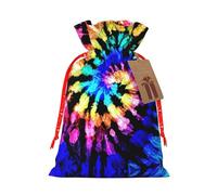 Bolsas de regalo de Navidad con cordón para decoración de Navidad, bolsas reutilizables con estampado de tribu exótica