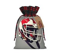 Bolsas de regalo de Navidad con cordón para envolver regalos decorativos de Navidad con estampado de fútbol americano