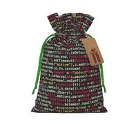 Bolsas de regalo de Navidad con cordón para programador, diseño de código de programación, saco festivo, Navidad, cumpleaños, fiesta, regalo