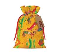 Bolsas de regalo de Navidad con cordón para sombrero de cactus y chile, bolsas de dulces de Navidad reutilizables para regalos, fiestas de Navidad, vacaciones
