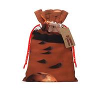 Bolsas de regalo de Navidad con cordón y diseño de planeta de Marte