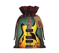 Bolsas de regalo de Navidad con cordones, bolsas de dulces para fiestas de vacaciones, suministros de recuerdos de fiesta, guitarra, bajo, música, instrumentos musicales