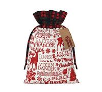 Bolsas de regalo de Navidad con cordones, bolsas de dulces para suministros de fiesta de vacaciones, estampado de animales salvajes de oso y ciervo