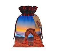 Bolsas de regalo de Navidad con cordones con estampado de Parque Nacional Arches, bolsas de dulces para suministros de fiesta de vacaciones