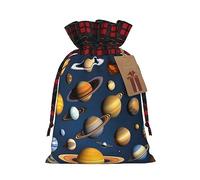 Bolsas de regalo de Navidad con diseño de planetas del sistema solar, incluye etiqueta de regalo, ideal para regalos, fiestas y celebraciones