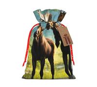 Bolsas de regalo de Navidad con estampado de alce y oso de ciervo, saco festivo de Navidad, fiesta de cumpleaños, embalaje de regalo
