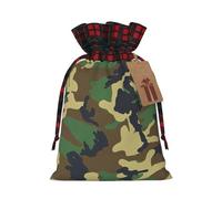 Bolsas de regalo de Navidad con estampado de camuflaje militar verde, bolsa de regalo para Navidad, cumpleaños, fiestas de vacaciones