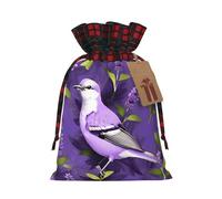 Bolsas de regalo de Navidad con estampado de flores de lavanda púrpura con diseño de pájaro en morado, bolsa de regalo, bolsa de caramelos, bolsas de boda, 17,5 x 12 cm