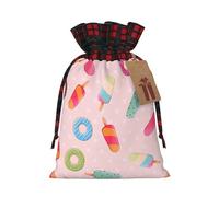 Bolsas de regalo de Navidad con estampado de helado de colores para necesidades decorativas de regalo de Navidad