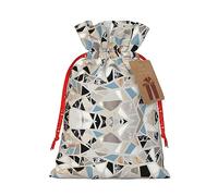 Bolsas de regalo de Navidad con estampado de mármol de oro rosa, bolsas de regalo de arpillera de lino para fiestas de Navidad