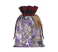 Bolsas de regalo de Navidad con estampado de mármol morado con cordón para envolver Navidad, embalaje festivo, bolsas de regalo