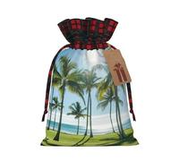 Bolsas de regalo de Navidad con estampado de palmeras con cordones para bolsas de regalo de vacaciones, bolsas de regalo de Navidad