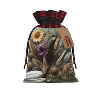 Bolsas de regalo de Navidad con flores de plumas, incluye etiqueta de regalo, ideales para regalos, fiestas y celebraciones, bolsas de Navidad