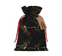 Bolsas de regalo de Navidad con fondo negro y dorado, perfectas para cumpleaños, bodas y Halloween, bolsa de arpillera de lino