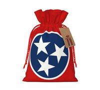 Bolsas de regalo de Navidad con la bandera del estado de Tennessee, bolsas de regalo de vacaciones con cordón, para regalos festivos, recuerdos de fiesta y celebraciones felices