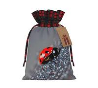 Bolsas de regalo de Navidad con patrón infinito moteado de mariquitas, ideal para eventos festivos, complemento perfecto para tu arte